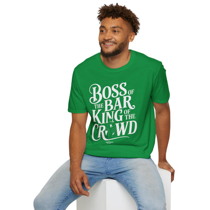 "Boss of the Bar, King of the Crowd" Men's Bartender Tee