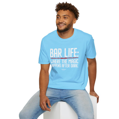 "Bar Life Where the Magic Happens After Dark" Men's Bartender Tee