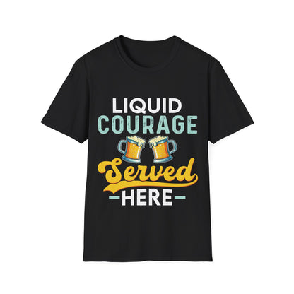 "Liquid Courage Served Here" Unisex Softstyle T-Shirt