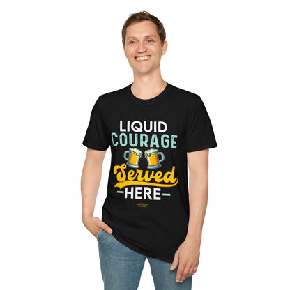 "Liquid Courage Served Here" Unisex Softstyle T-Shirt