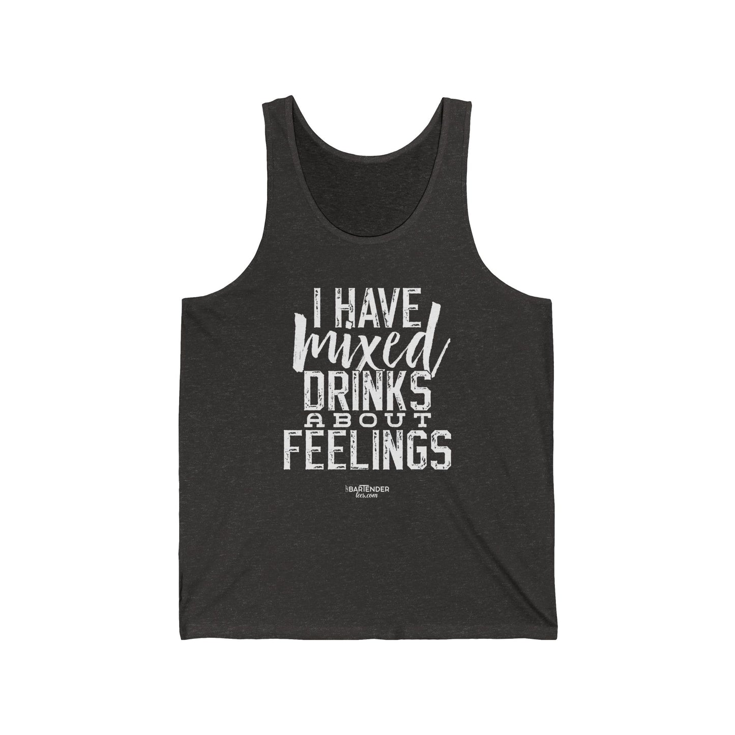 "I have mixed drinks about feelings" Men’s Bartender Tank Top