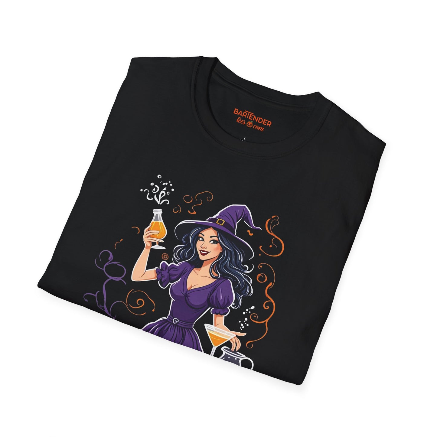 "I Put A Spell On Booze" Halloween Bartender Softstyle T-Shirt