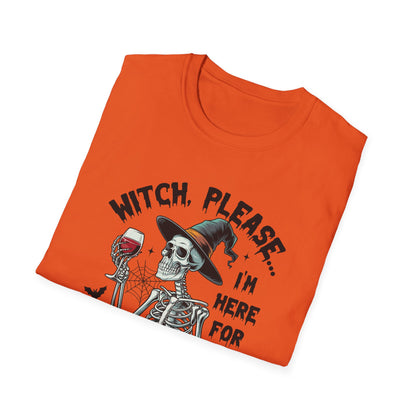 "Witch, Please... I'm Here for the Booze" Softstyle Unisex Halloween T-Shirt