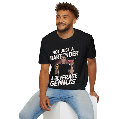 "Not Just a Bartender, A Beverage Genius" Softstyle T-Shirt