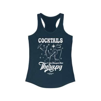 "Cocktails are cheaper than therapy" Women's Bartender Tank Tops