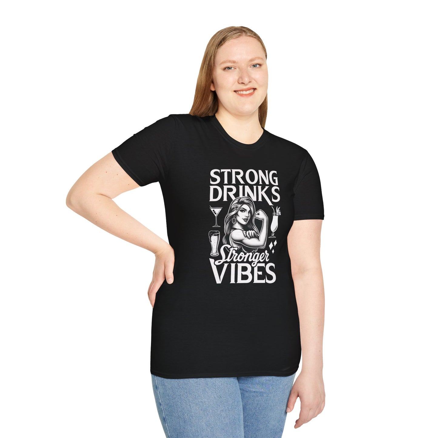 "Strong Drinks, Stronger Vibes" Softstyle T-Shirt