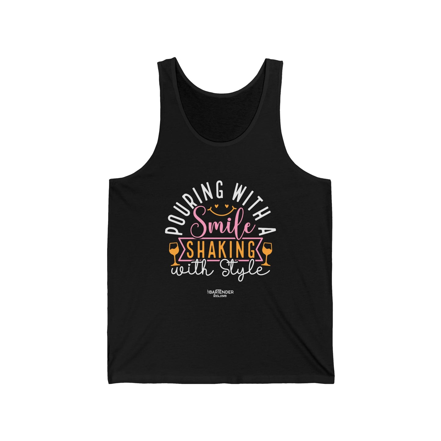 "Pouring with a smile shaking with style" Men’s Bartender Tank Top