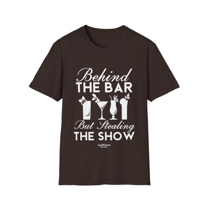 "Behind the Bar, But Stealing the Show" Men's Bartender Softstyle T-Shirt