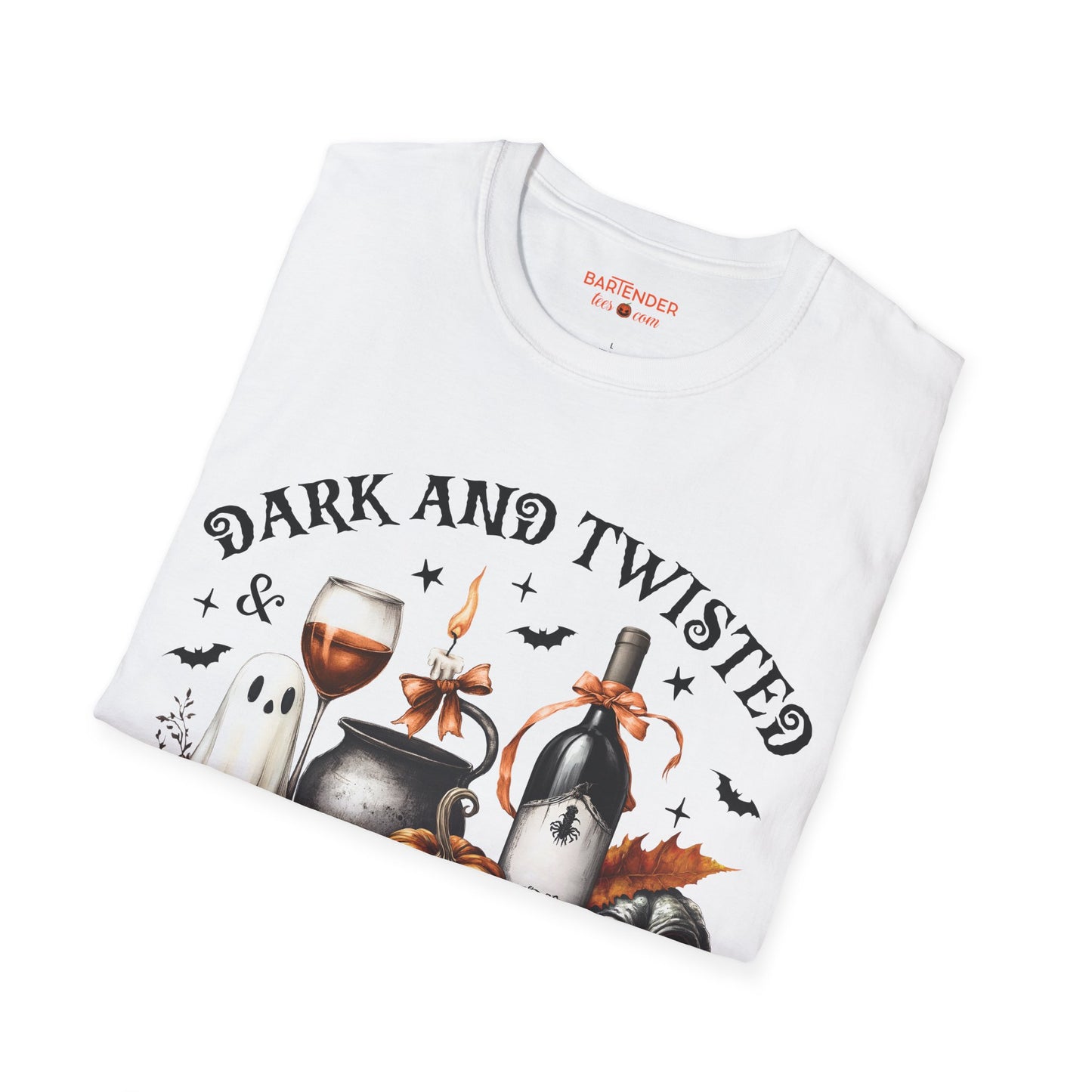 "Dark and Twisted and Everything Wicked" Halloween Bartender Softstyle T-Shirt