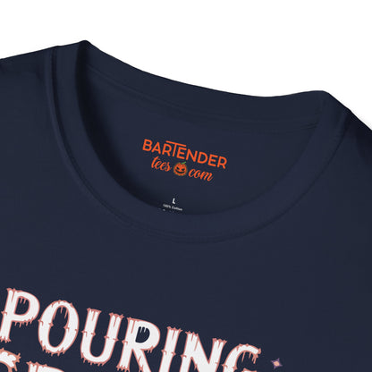 "Pouring Spirits From Beyond" Halloween Bartender Softstyle T-Shirt