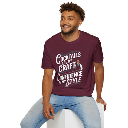 "Cocktails Are My Craft, Confidence Is My Style" Bartender Tee