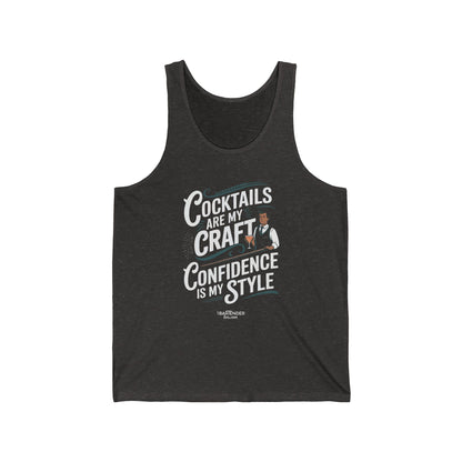 "Cocktails are my craft confidence is my style" Men’s Bartender Tank Top