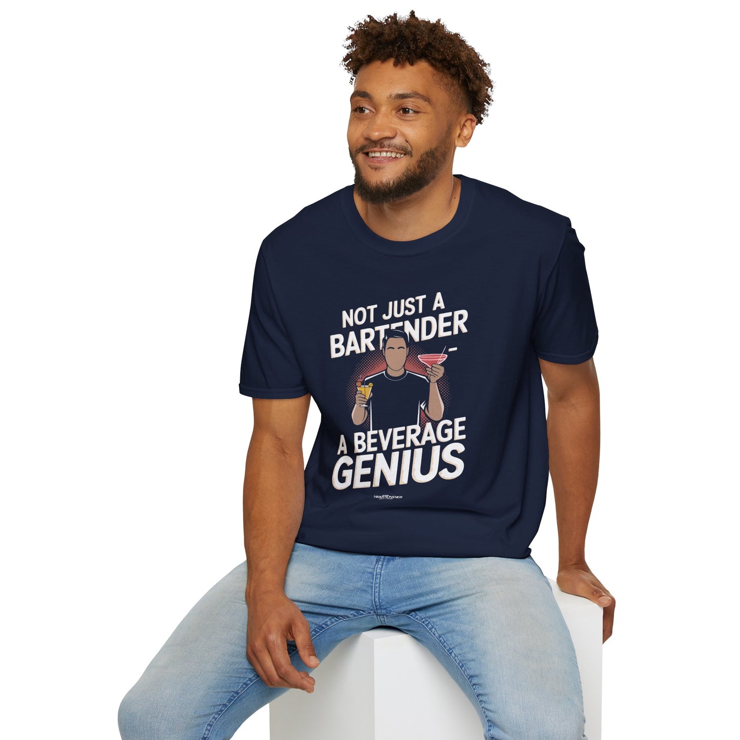 "Not Just a Bartender, A Beverage Genius" Softstyle T-Shirt