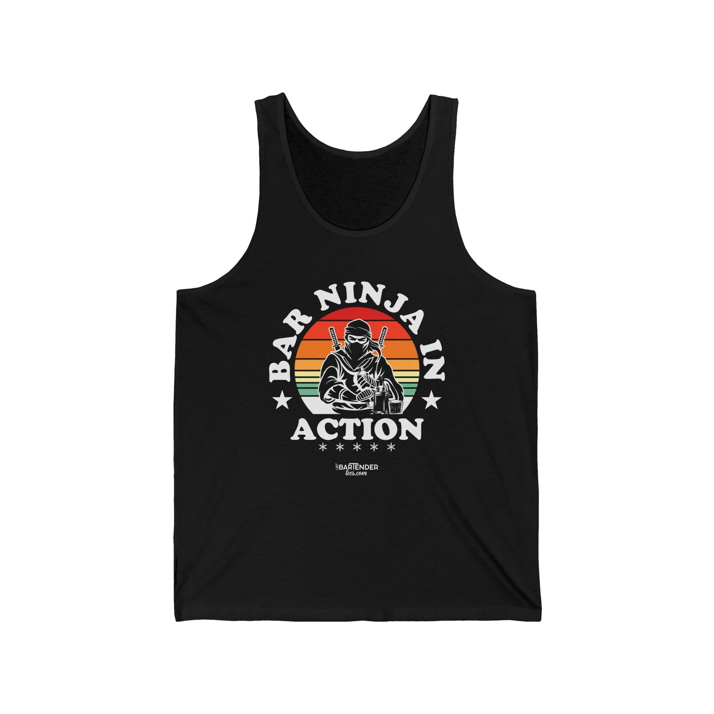 "Bar Ninja in action color" Men’s Bartender Tank Top