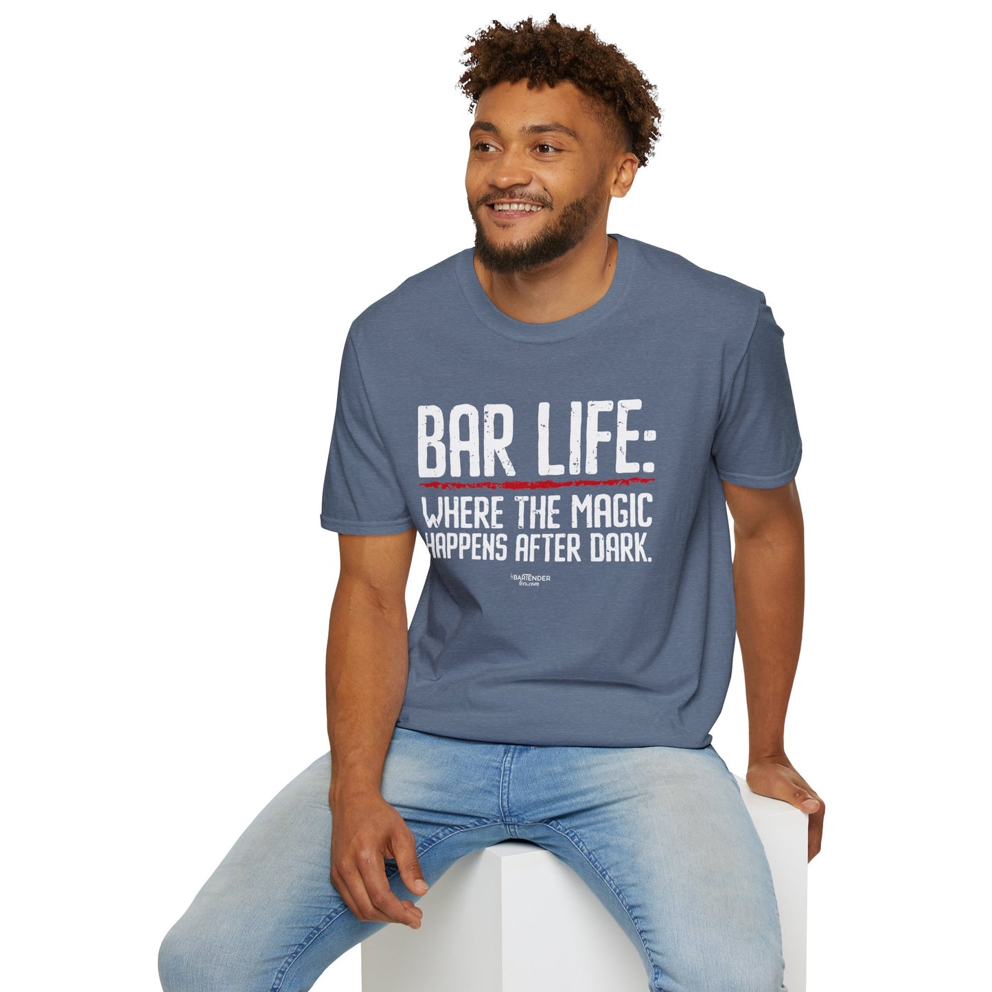 "Bar Life Where the Magic Happens After Dark" Men's Bartender Tee