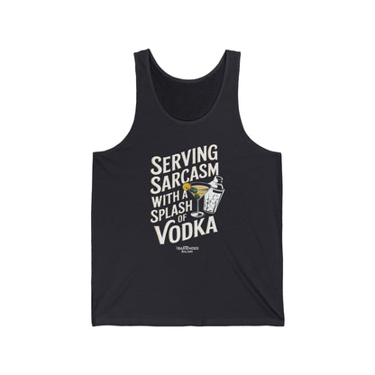 "Sarcasm with a splash of vodka" Men’s Bartender Tank Top