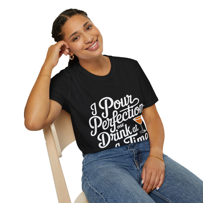 "I Pour Perfection One Drink at a Time" Softstyle T-Shirt