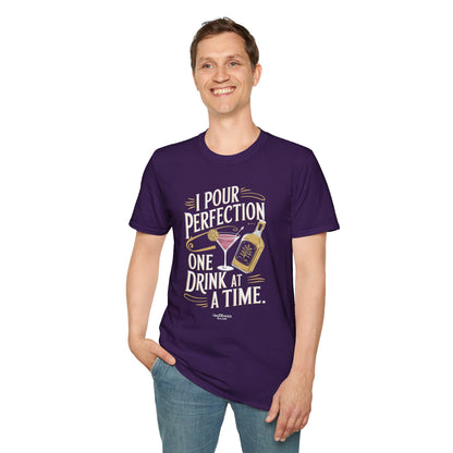 "I Pour Perfection One Drink at a Time" Bartender Tee