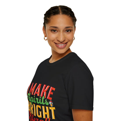 "I Make Spirits Bright, Literally" Unisex Softstyle T-Shirt