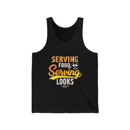 "Serving food serving looks" Men’s Bartender Tank Top