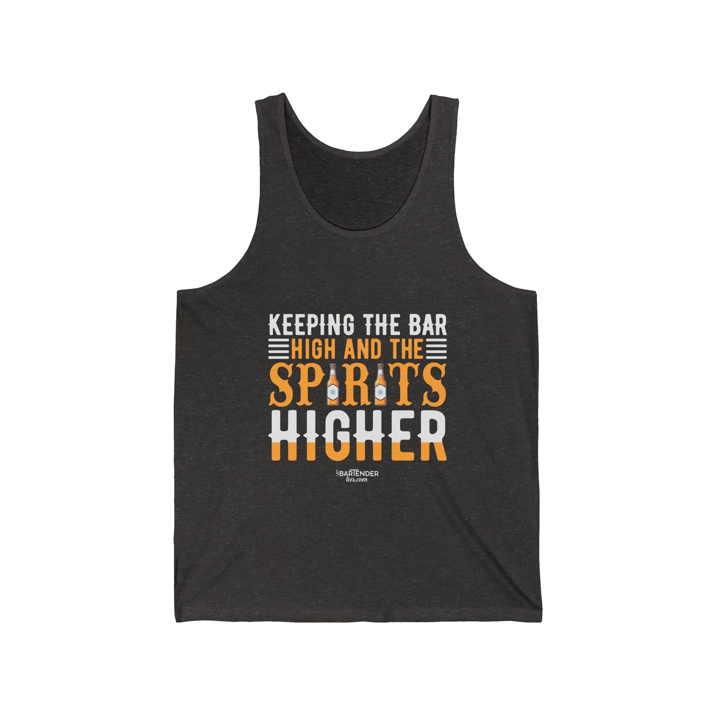 "Keeping the bar high and the spirits higher" Men’s Bartender Tank Top