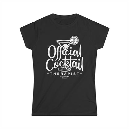 "Official Cocktail Therapist" Women's Bartender Tee