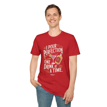 "I Pour Perfection One Drink at a Time" Bartender Tee