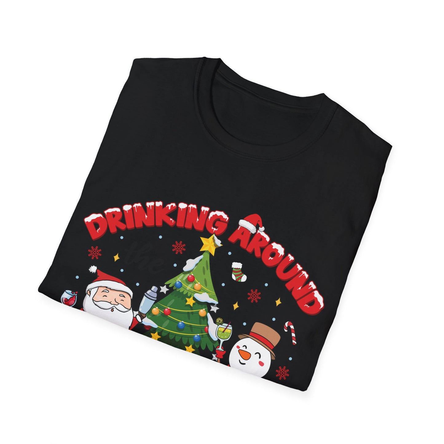 “Drinking Around the Christmas Tree” Unisex Softstyle T-Shirt