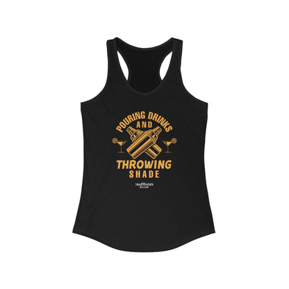 "Pouring drinks and throwing shade" Women's Bartender Tank Tops