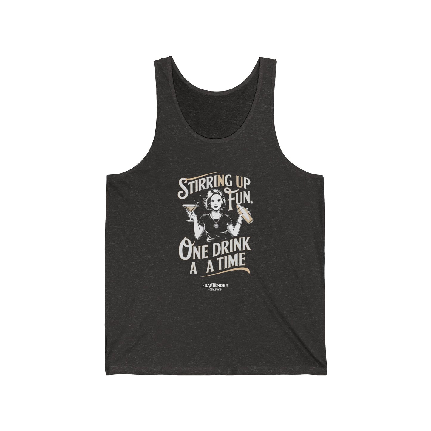 "Stirring up fun one drink at a time" Men’s Bartender Tank Top