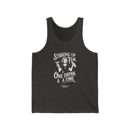 "Stirring up fun one drink at a time" Men’s Bartender Tank Top