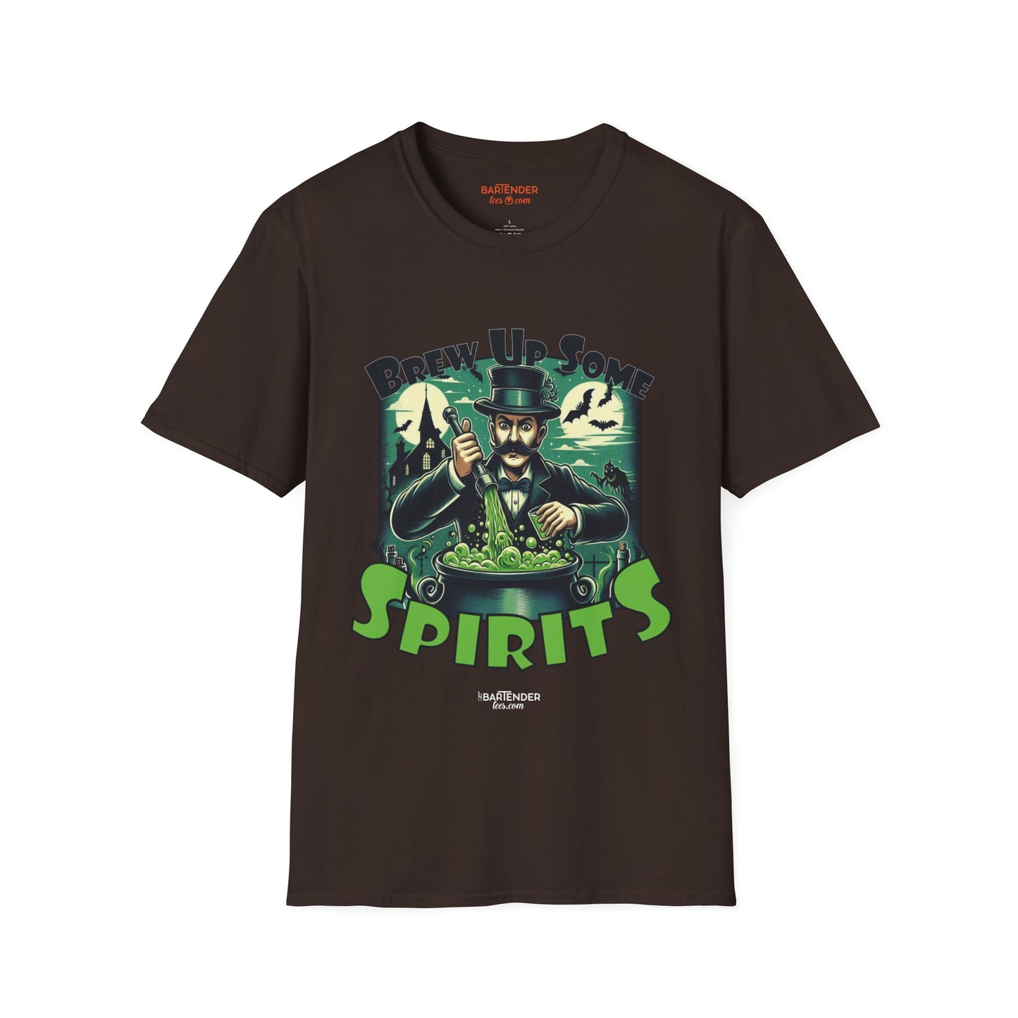 "Brew up Some Spirits" Halloween Bartender Softstyle T-Shirt