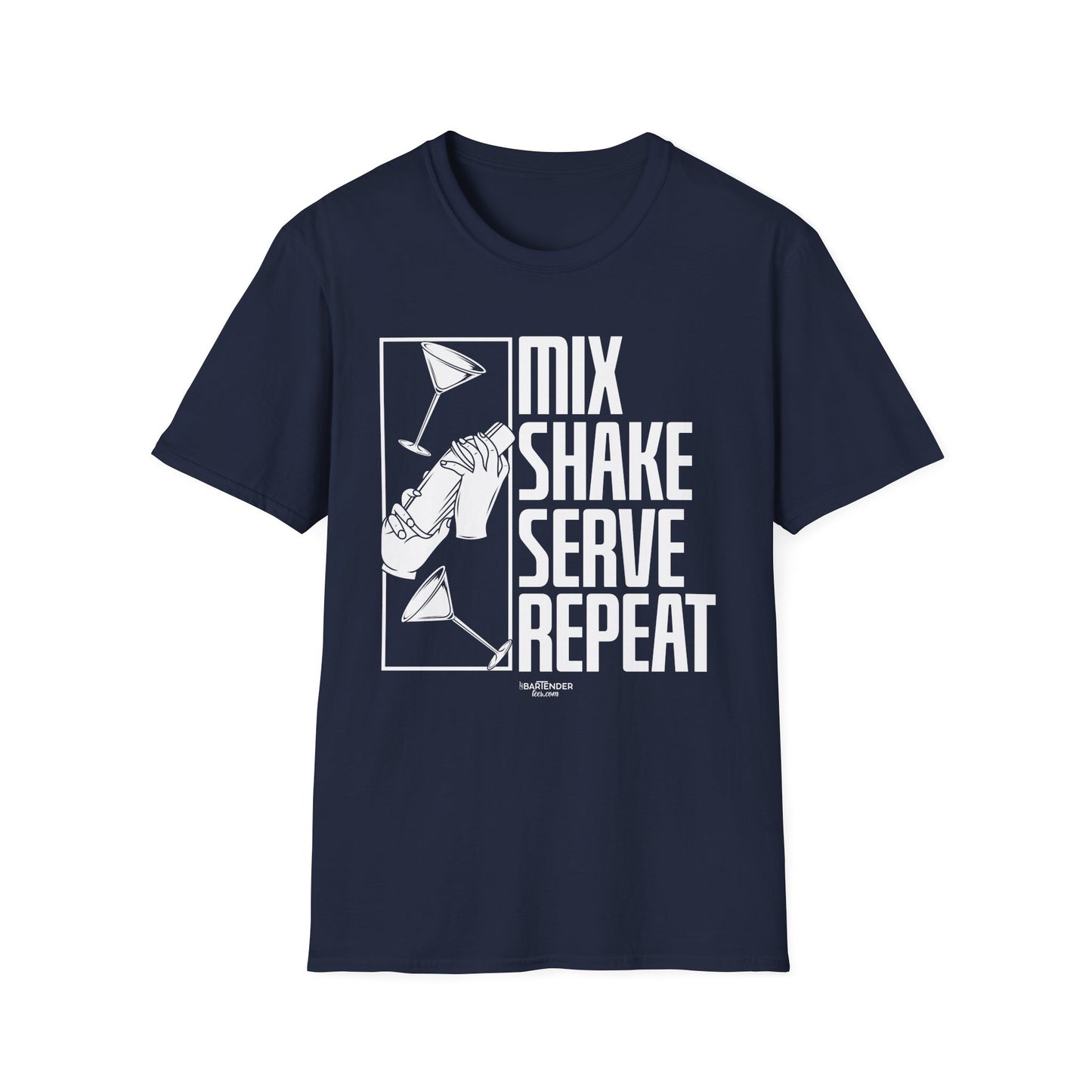 "Mix Shake Serve Repeat" Men's Bartender Tee