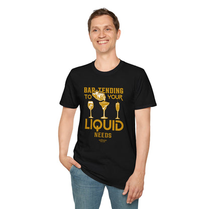 "Bar-Tending to Your Liquid Needs" Men's Bartender Tee