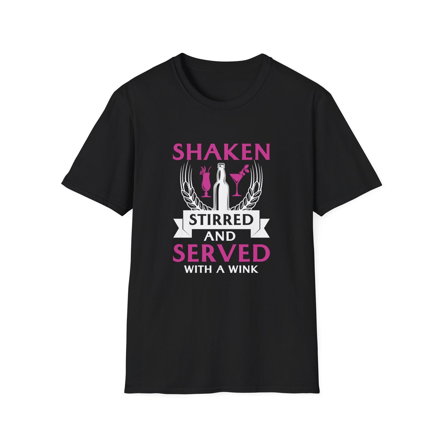 "Shaken, Stirred, and Served with a Wink" Unisex Softstyle T-Shirt