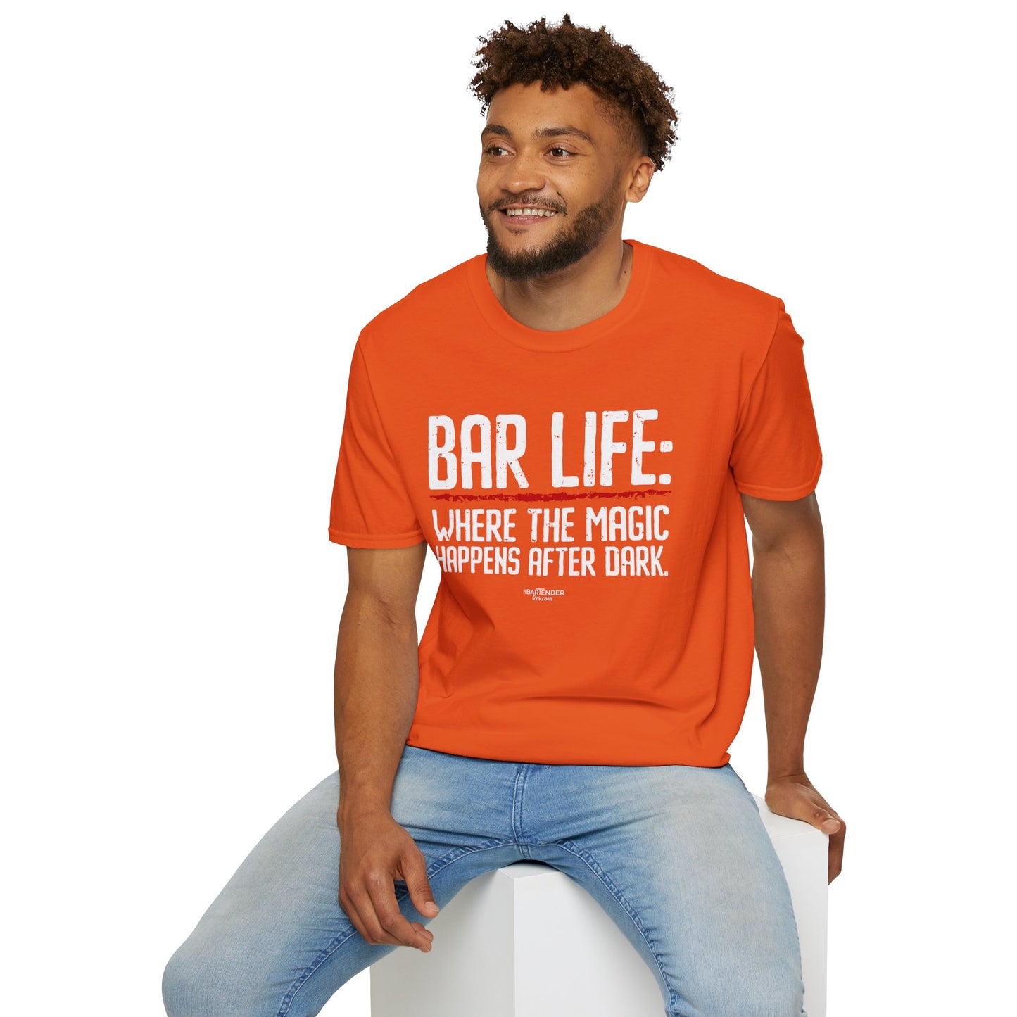 "Bar Life Where the Magic Happens After Dark" Men's Bartender Tee