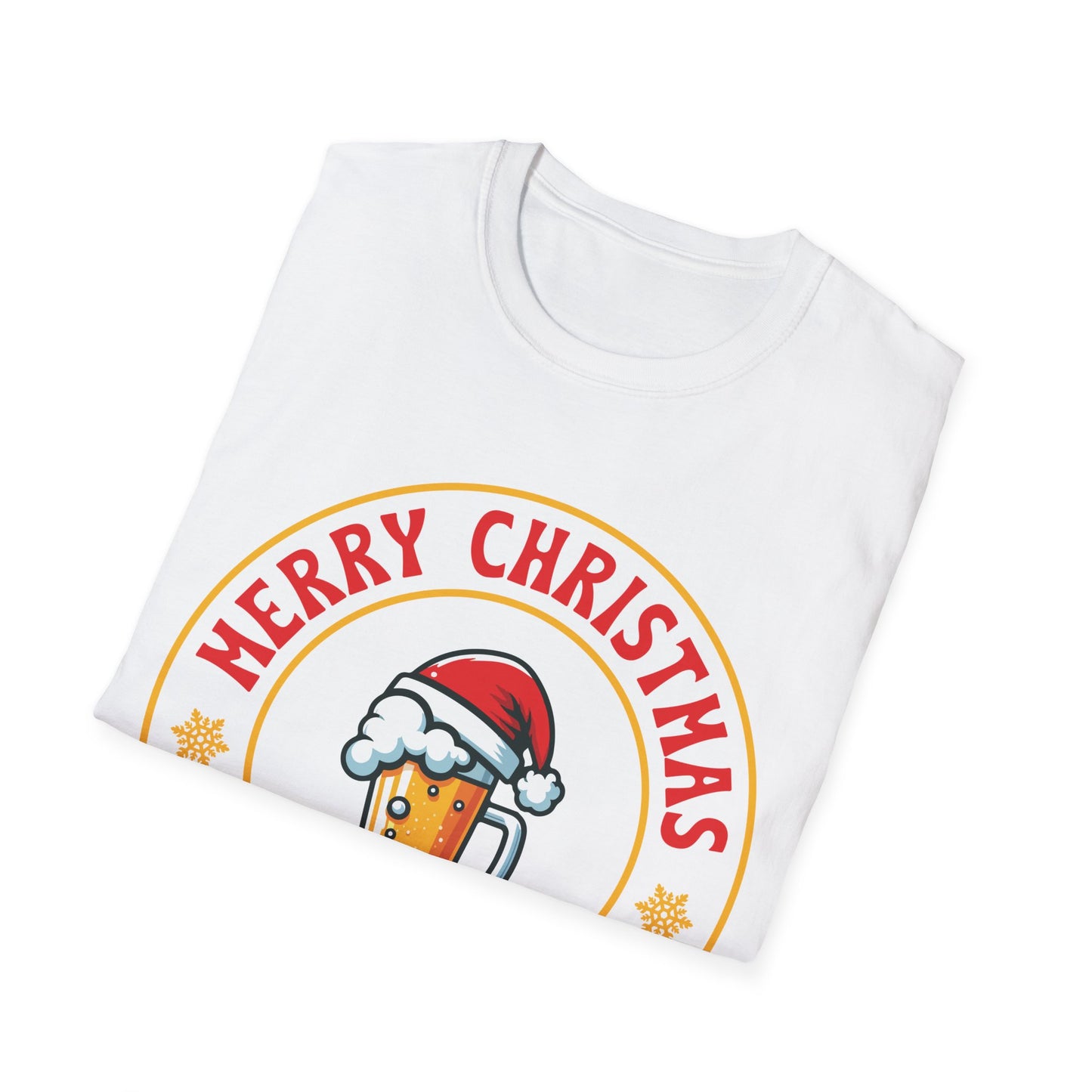 "Merry Christmas Now Drink Up" Unisex Softstyle T-Shirt