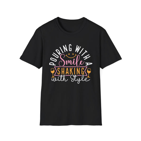 "Pouring with a Smile, Shaking with Style" Softstyle T-Shirt