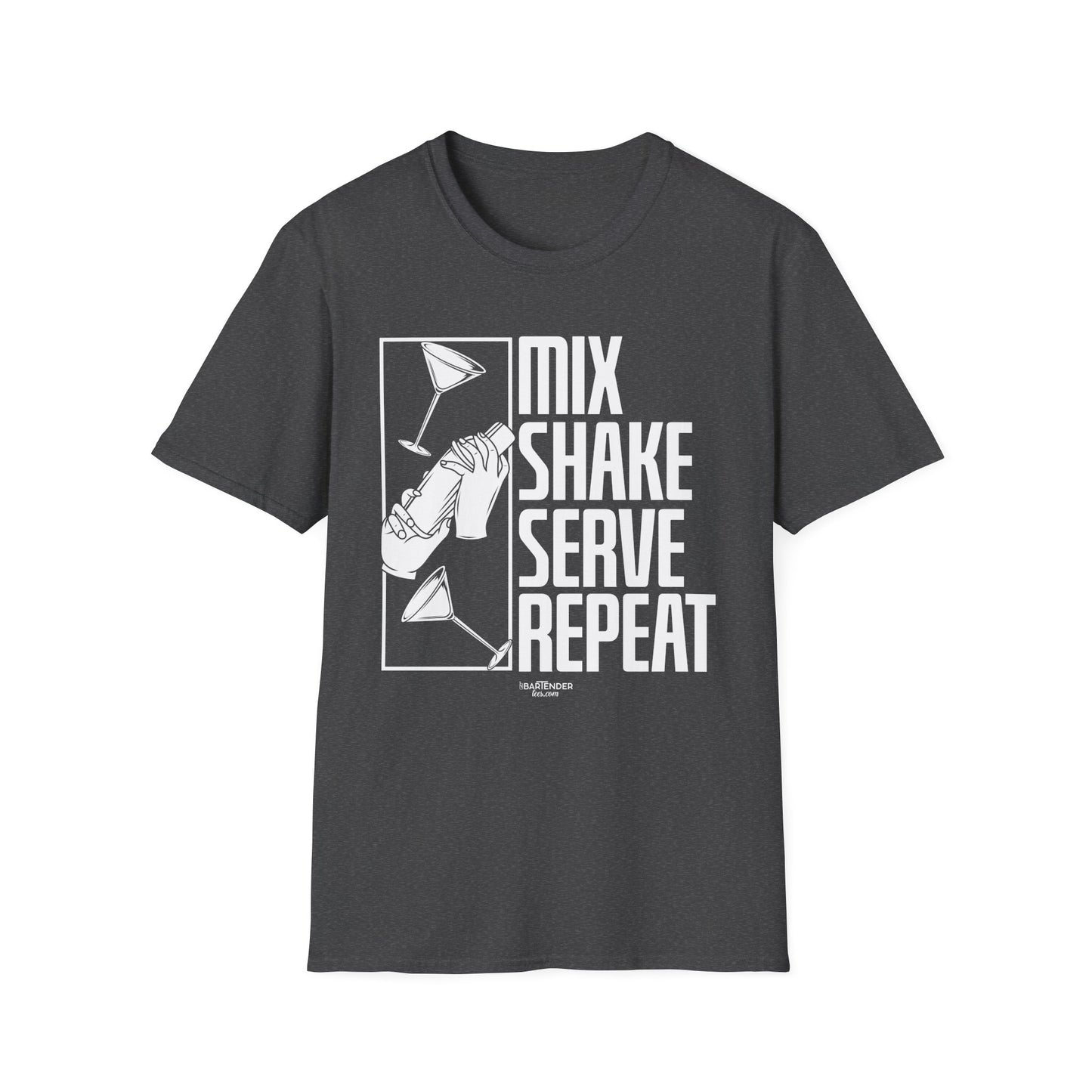 "Mix Shake Serve Repeat" Men's Bartender Tee