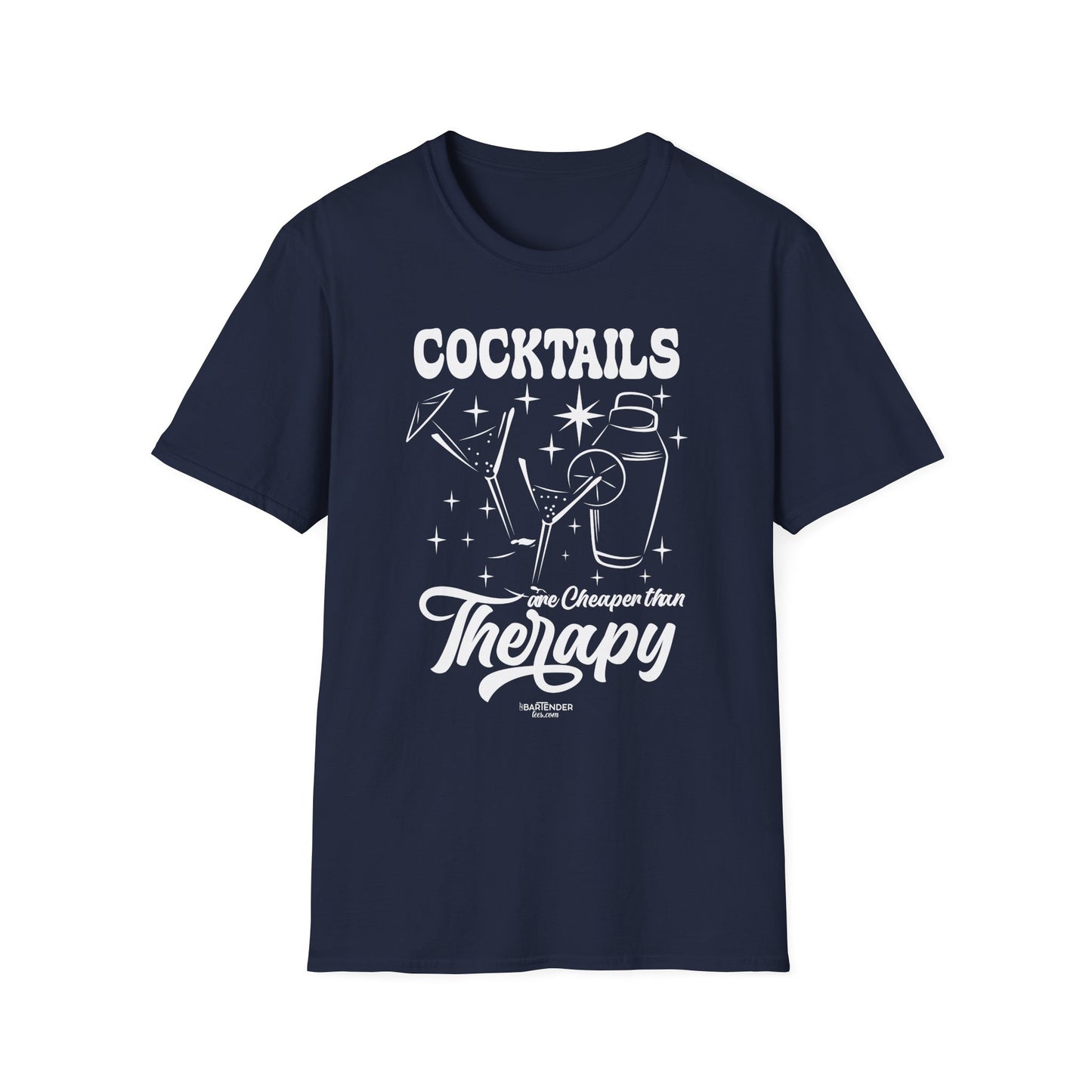 "Cocktails are Cheaper than Therapy" Men's Bartender Tee