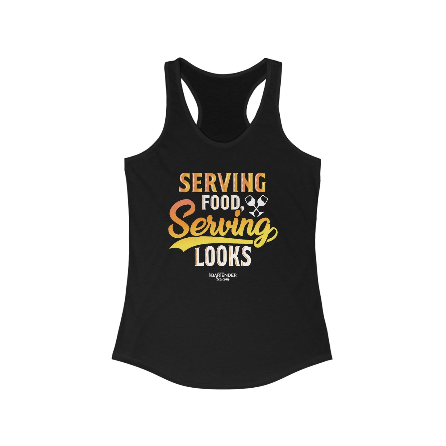 "Serving food serving looks" Women's Bartender Tank Tops