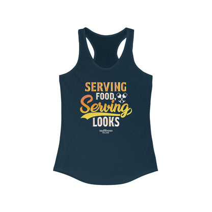 "Serving food serving looks" Women's Bartender Tank Tops