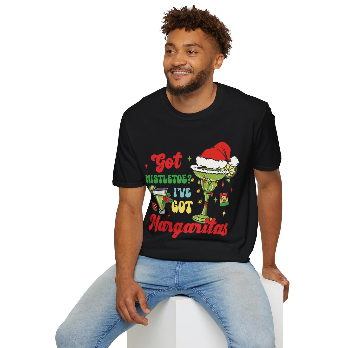 “Got Mistletoe I've got Margaritas” Unisex Softstyle T-Shirt