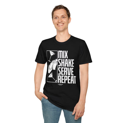 "Mix Shake Serve Repeat" Men's Bartender Tee