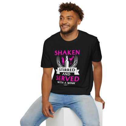 "Shaken, Stirred, and Served with a Wink" Unisex Softstyle T-Shirt