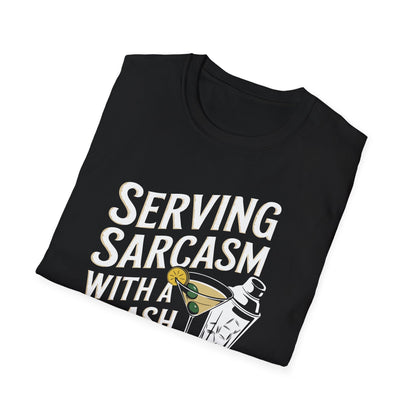 "Serving Sarcasm with a Splash of Vodka" Unisex Softstyle T-Shirt