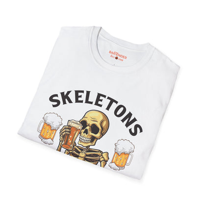 "Skeletons Like It Neat" Halloween Bartender Softstyle T-Shirt