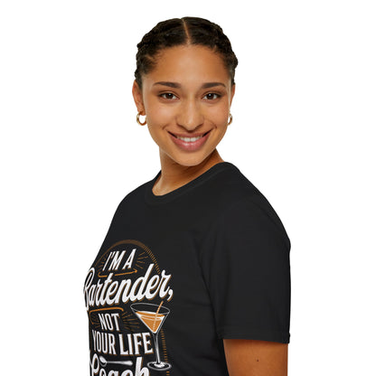 "I'm a Bartender, Not Your Life Coach" Softstyle T-Shirt