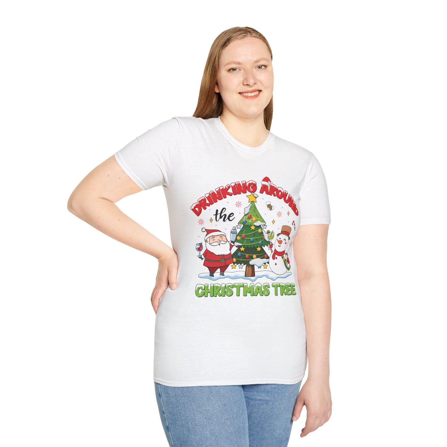 "Drinking Around the Christmas Tree" Unisex Softstyle T-Shirt