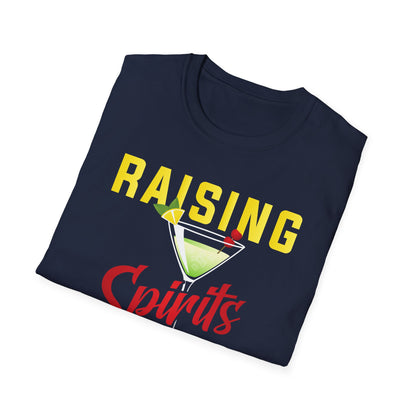 "Raising Spirits One Drink at a Time" Unisex Softstyle T-Shirt